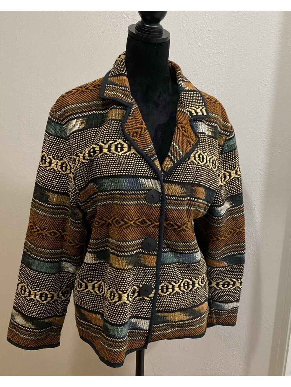 Vtg New Identity Southwestern Women's Jacket Large 100% Cotton Made In India.